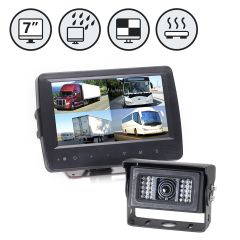 Rear View Safety Backup Camera System with Waterproof Quad View Monitor and Heated Camera RVS-8129900Q