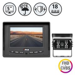 Backup Camera System with 3-Channel 5" LCD Monitor (With Power Harness)