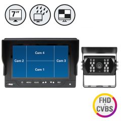 Rear View Safety Backup Camera System with Waterproof Quad View Monitor RVS-77009900Q