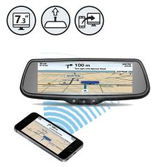 Rear View Safety G-SERIES Rear View Replacement Mirror Monitor with 7.3"  MirrorLink Display RVS-718-7ML