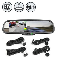 Rear View Safety | G-SERIES Rear View Replacement Mirror Monitor With Backup Sensors | RVS-718-PS