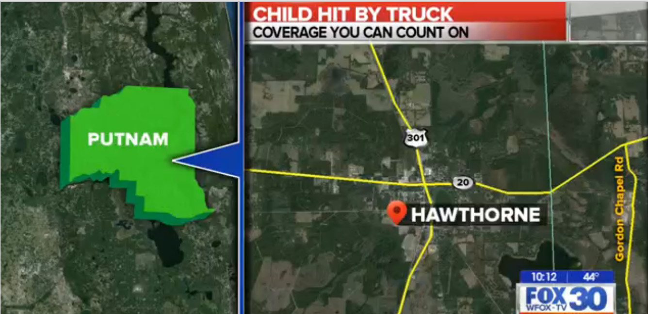 Child Hit By Truck in Putnman County, FL Over Thanksgiving Holiday