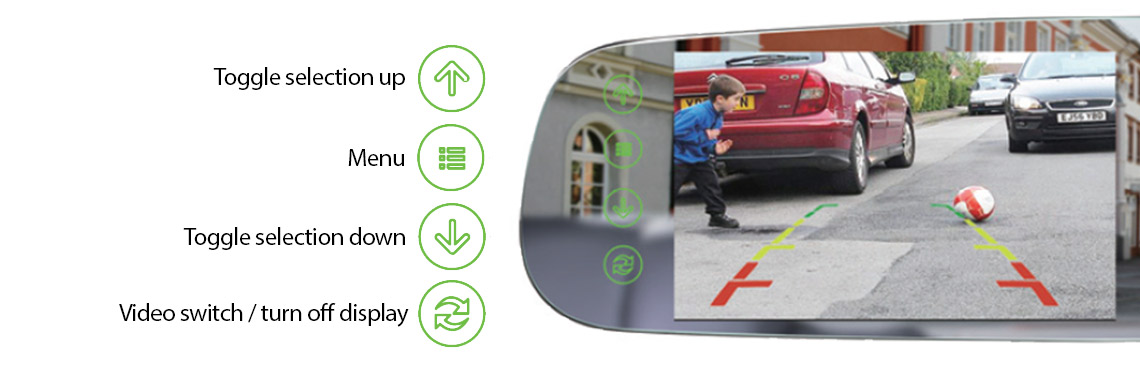 G-SERIES Backup Camera System with Frameless Mirror Monitor RVS-776718-FL G-SERIES Backup Camera System with Frameless Mirror Monitor RVS-776718-FL