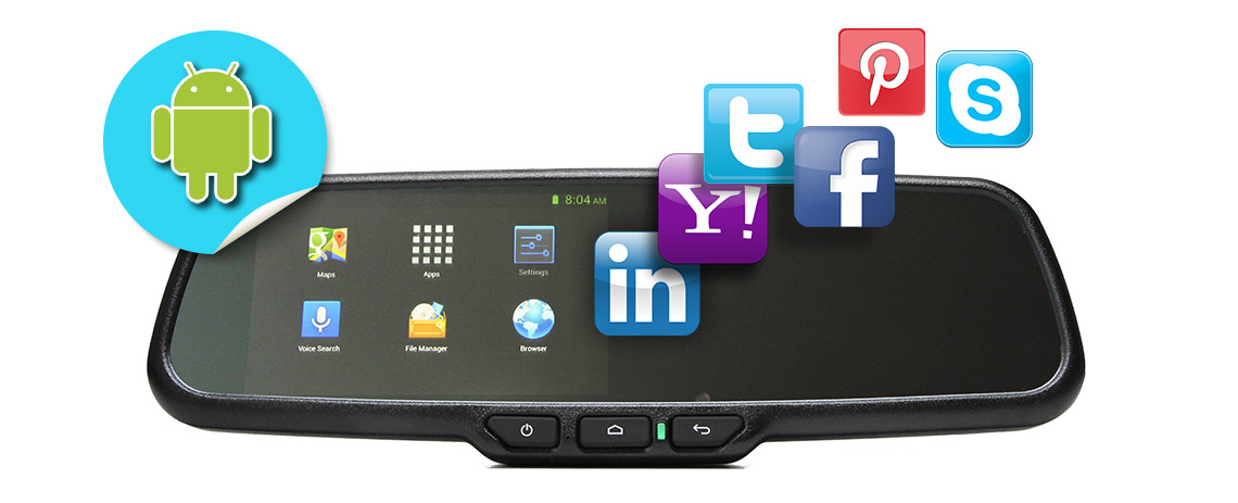G-SERIES Rear View Replacement Mirror Monitor with 5" Android Operated Display RVS-718-5 G-SERIES Rear View Replacement Mirror Monitor with 5" Android Operated Display RVS-718-5