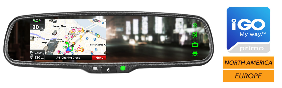 G-SERIES Rear View Replacement Mirror Monitor with Navigation and Bluetooth RVS-NAVBT G-SERIES Rear View Replacement Mirror Monitor with Navigation and Bluetooth RVS-NAVBT