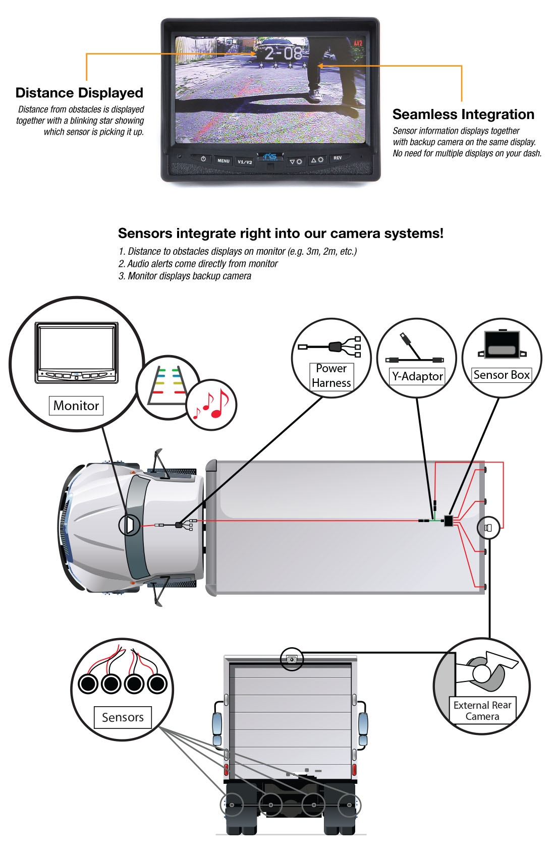 Backup Camera System with Rear Sensors RVS-770613-NM-112 Backup Camera System with Rear Sensors RVS-770613-NM-112