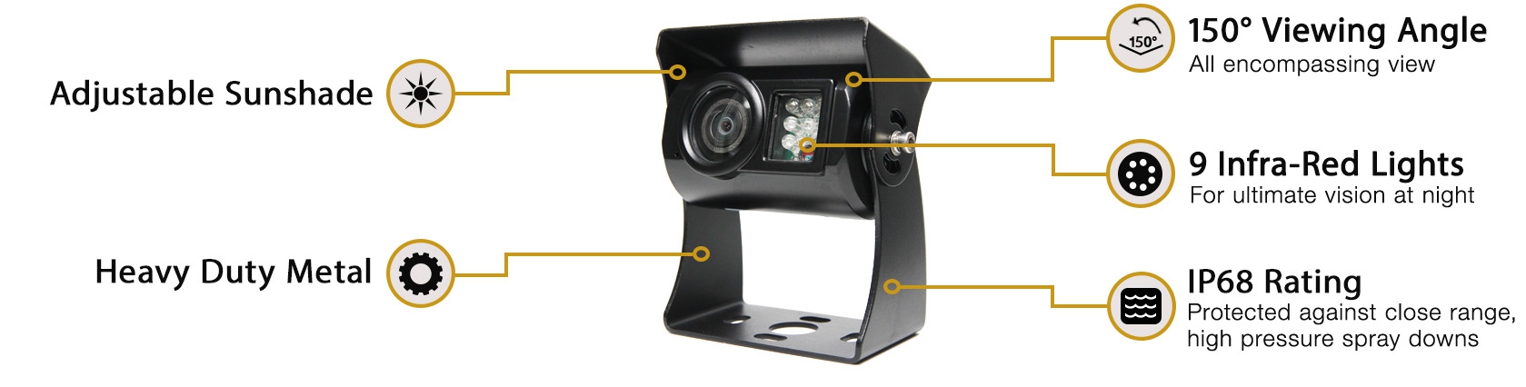 RVS-777 150&deg; Backup Camera with 9 Infrared Illuminators