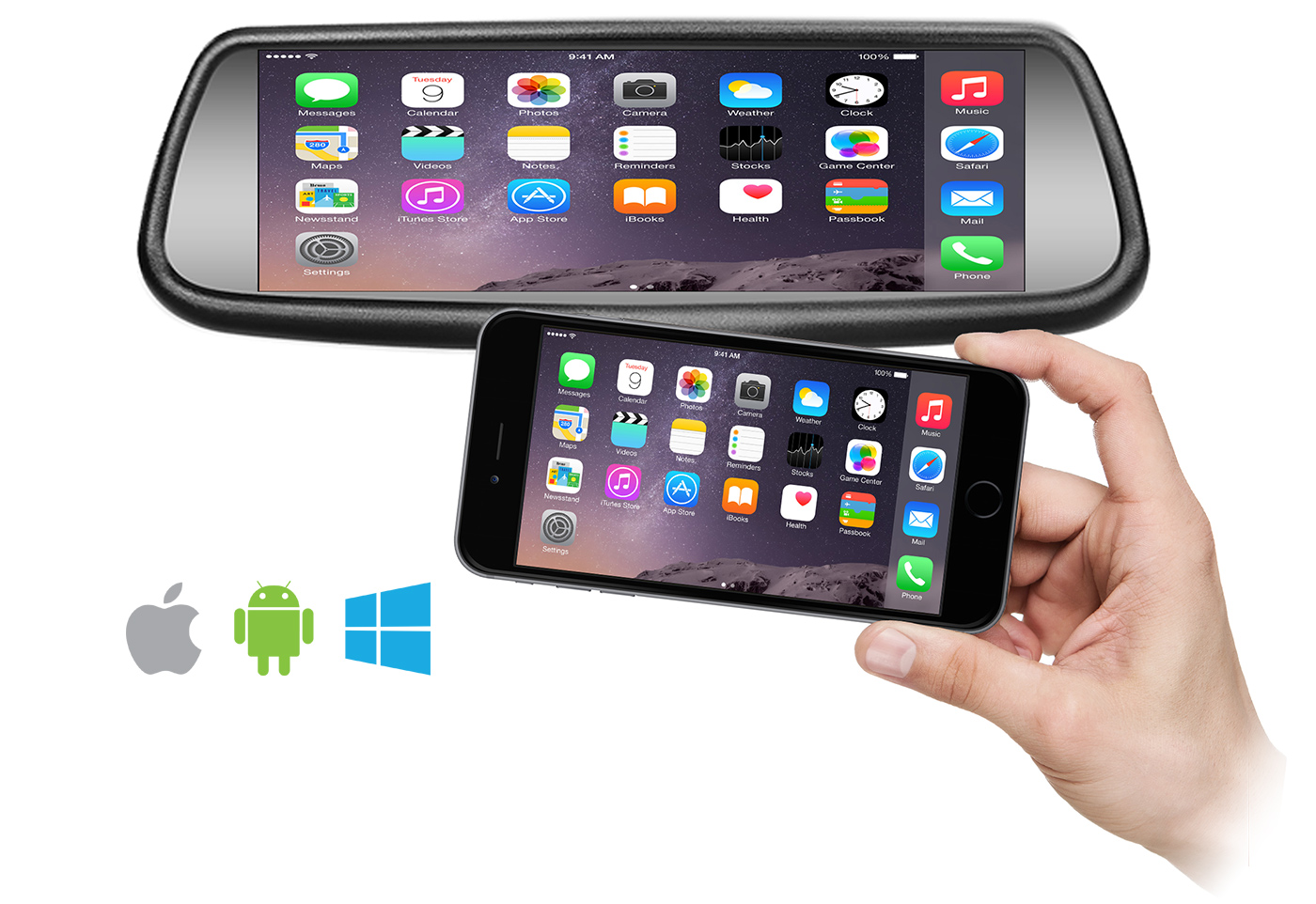 G-SERIES Rear View Replacement Mirror Monitor with 7.3" MirrorLink Display RVS-718-7ML G-SERIES Rear View Replacement Mirror Monitor with 7.3" MirrorLink Display RVS-718-7ML