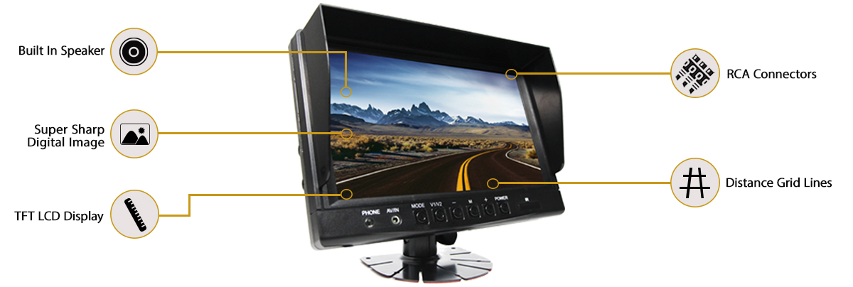 RVS-6139-RCA 9" TFT LCD Digital Color Rear View Monitor