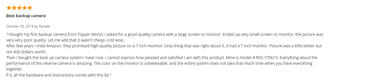 backup camera system