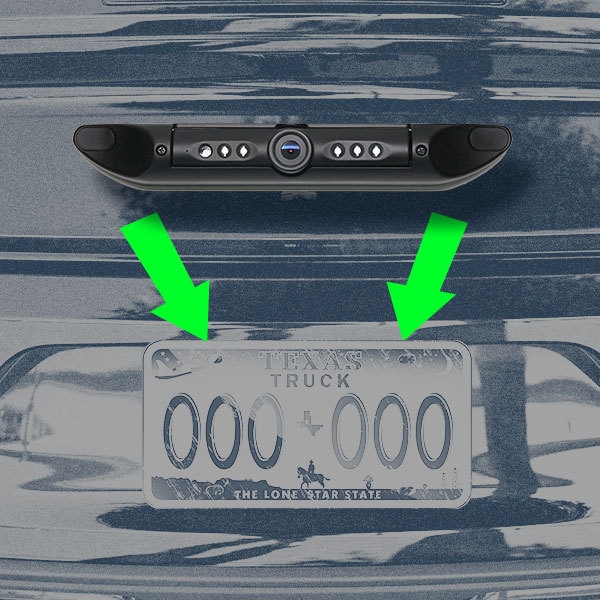 170° License Plate Backup Camera with 6 Infrared Illuminators (Adjustable Angle) | RVS-0355-IR