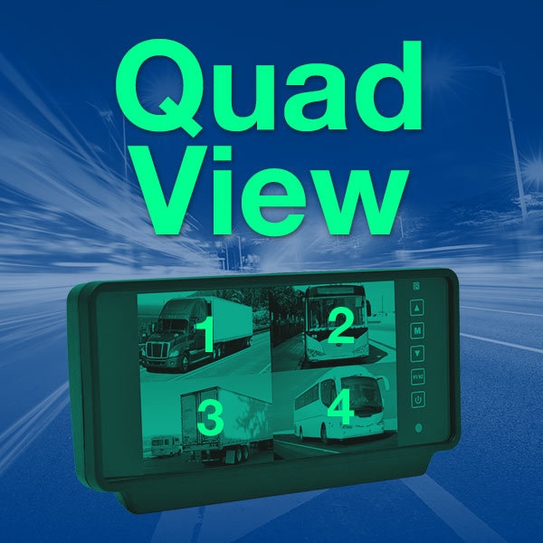 Backup Camera System For Tractor-Trailer with Integrated Sensors | 4 Camera Setup