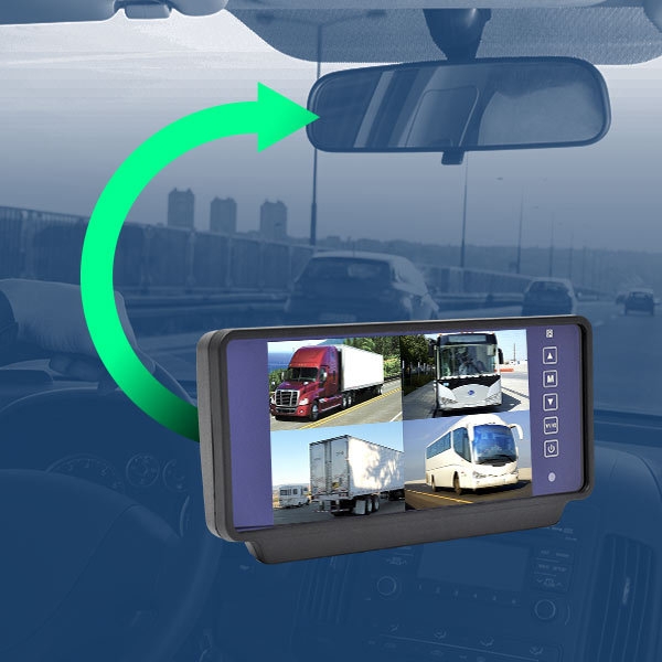 Backup Camera System For Tractor-Trailer with Integrated Sensors | 4 Camera Setup